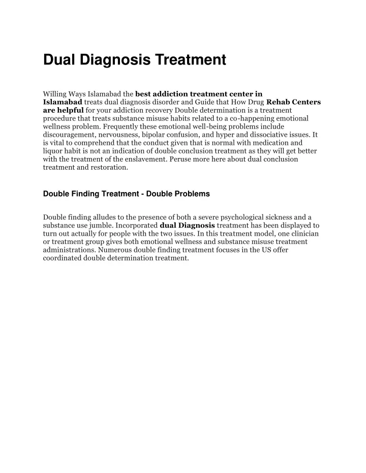 PPT - Dual Diagnosis Treatment PowerPoint Presentation, free download ...