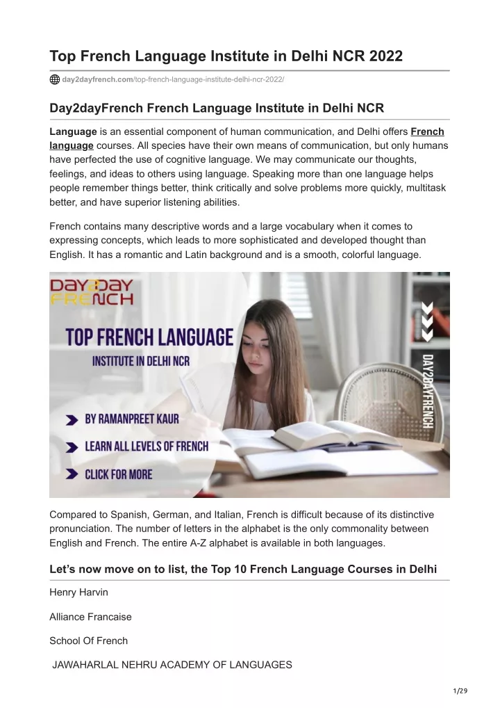 ppt-top-french-language-institute-in-delhi-ncr-2022-powerpoint