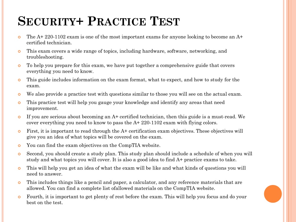 PPT - Security SY0-601 Practice Test PowerPoint Presentation, Free ...