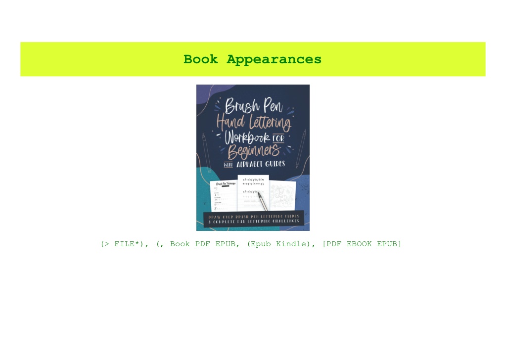 PPT - [DOWNLOAD^^][PDF] Brush Pen Hand Lettering Workbook for Beginners ...