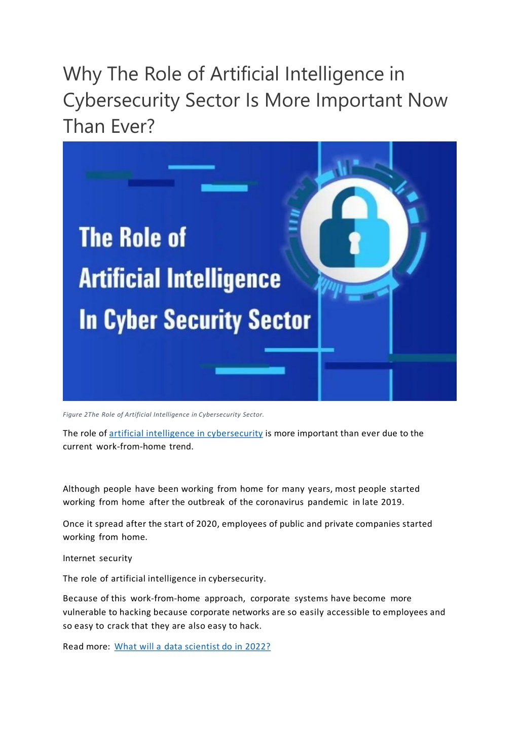 PPT - Artificial Intelligence Role Analysis in Cybersecurity Sector ...