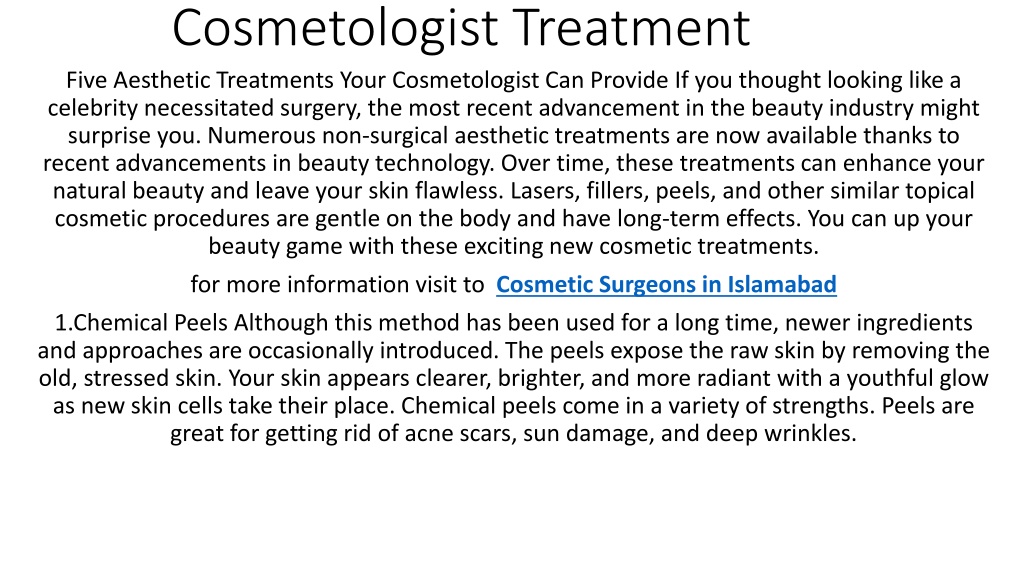 PPT - Cosmetologist Treatment PowerPoint Presentation, free download ...