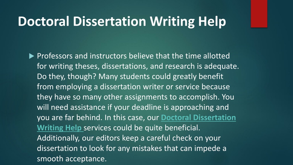 doctoral dissertation writing help me