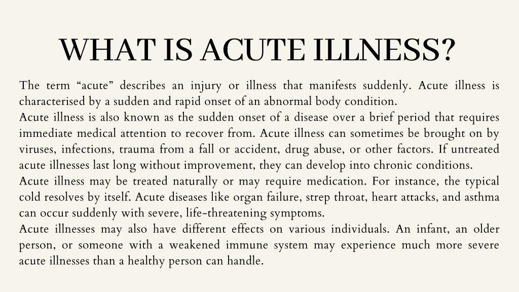 PPT Acute Illness Definition Issue And Symptoms PowerPoint ppt-acute-illness-definition-issue-and-symptoms-powerpoint