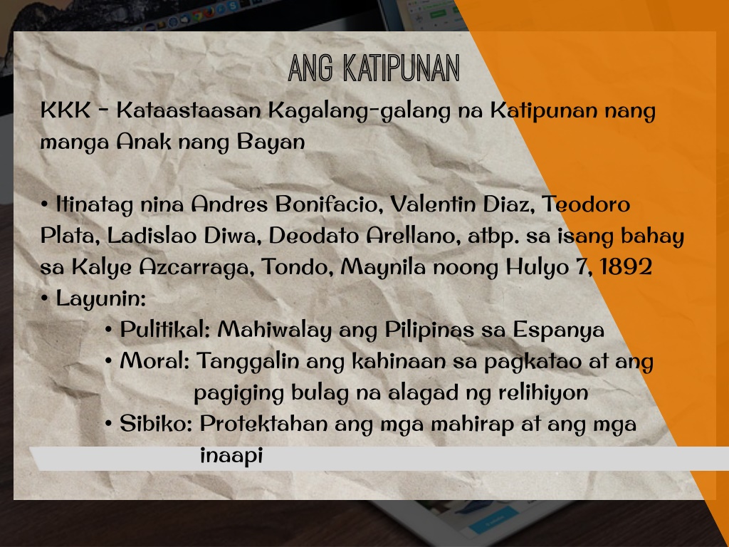 content presentation of kartilya ng katipunan