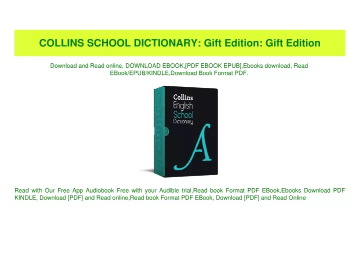 PPT (READ)^ COLLINS SCHOOL DICTIONARY Gift Edition Gift Edition ZIP