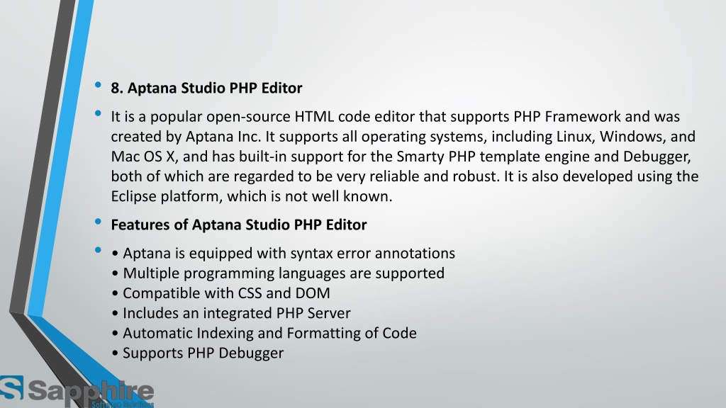 aptana studio php editor