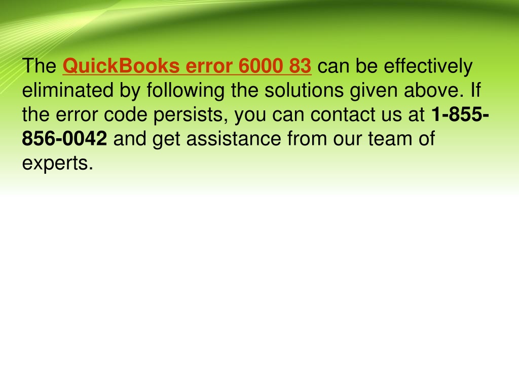 Ppt Tackling The Quickbooks Error 6000 83 Effectively Powerpoint Presentation Id11669248