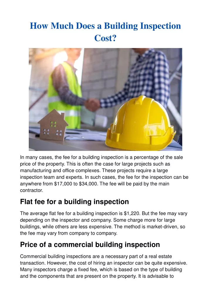 PPT How Much Does a Building Inspection Cost? PowerPoint Presentation