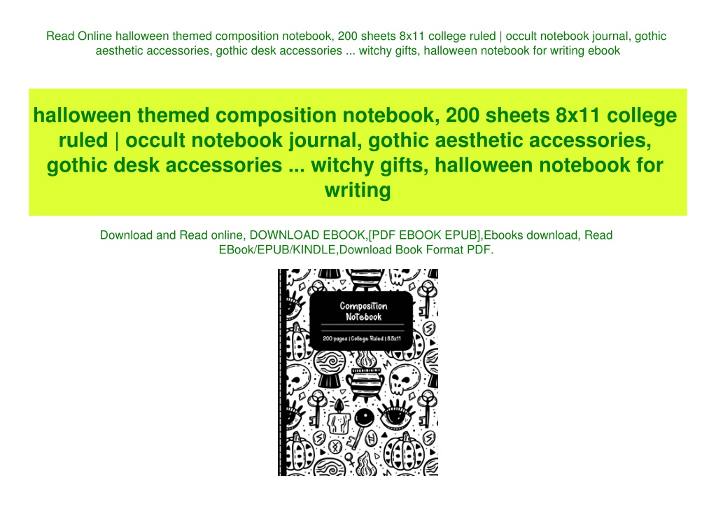 PPT - Read Online halloween themed composition notebook 200 sheets 8x11 ...