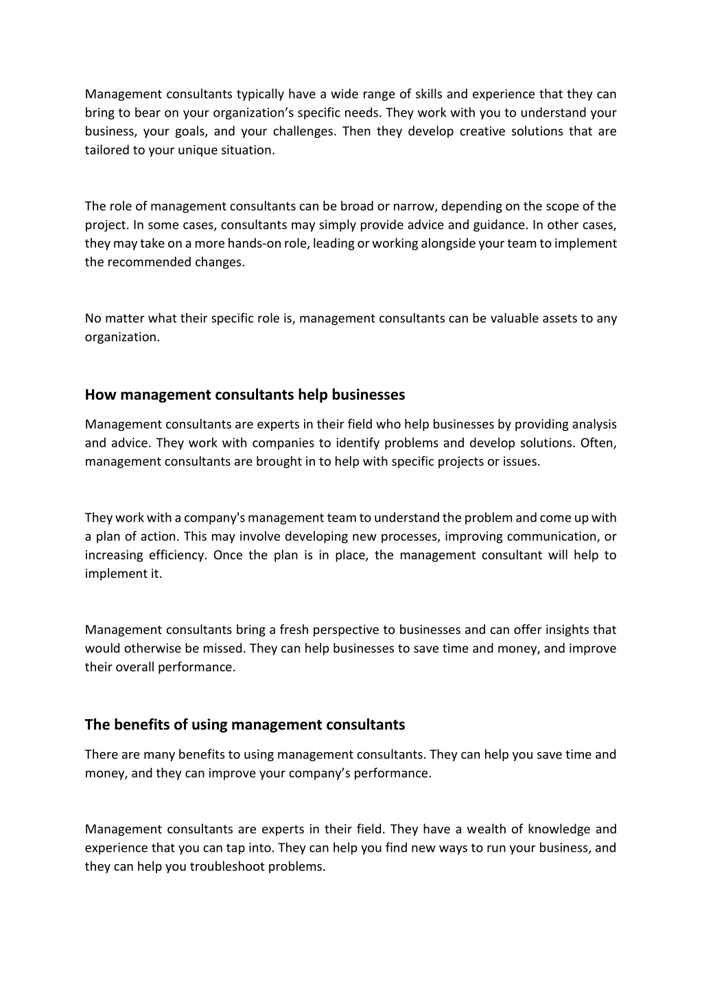 Ppt How Do Management Consultants Help Businesses Powerpoint