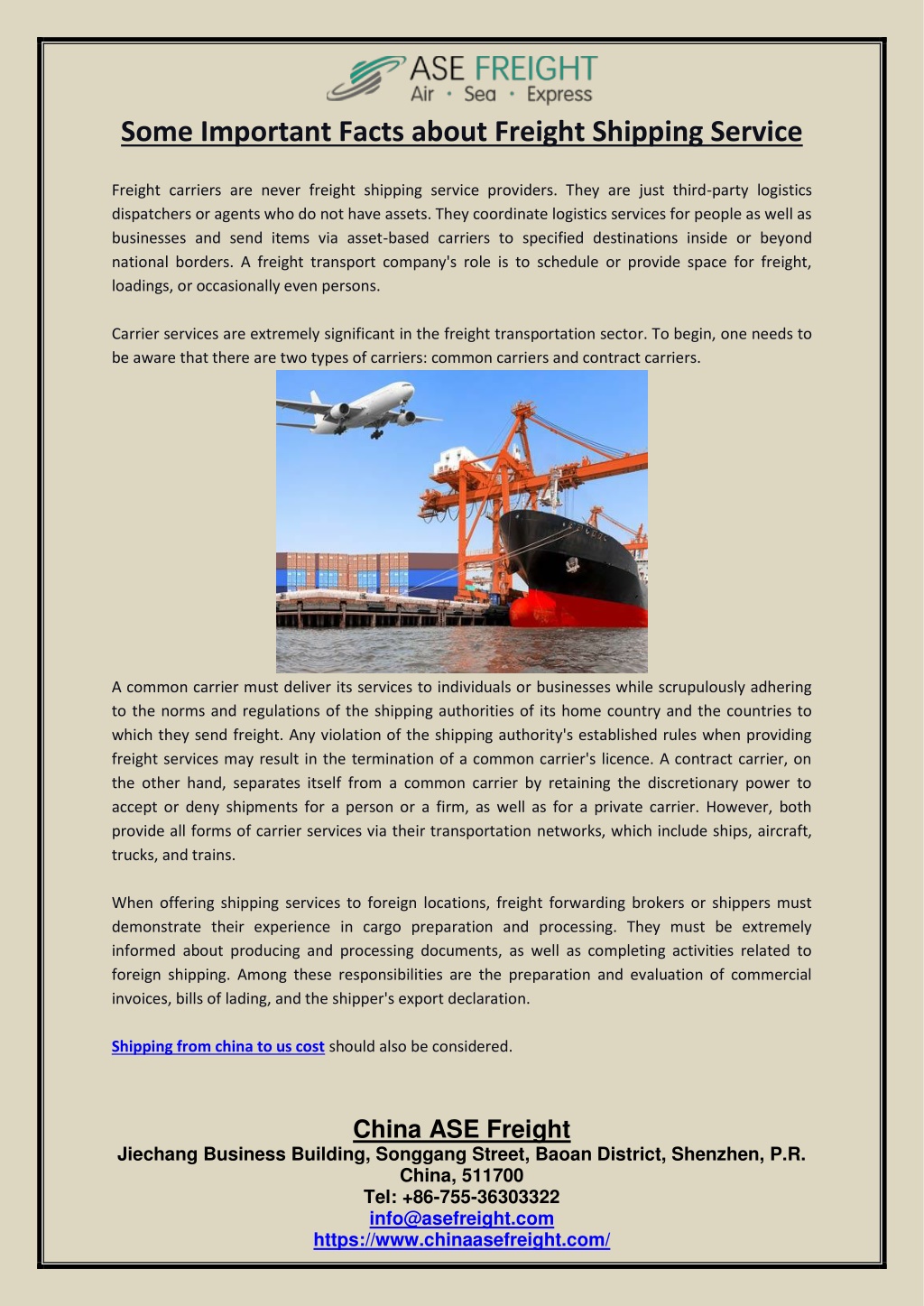PPT Some Important Facts about Freight Shipping Service PowerPoint