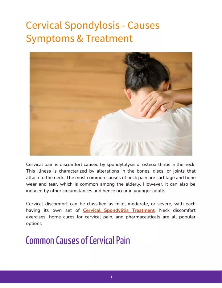 PPT - Cervical Spondylosis - Causes Symptoms & Treatment PowerPoint ...