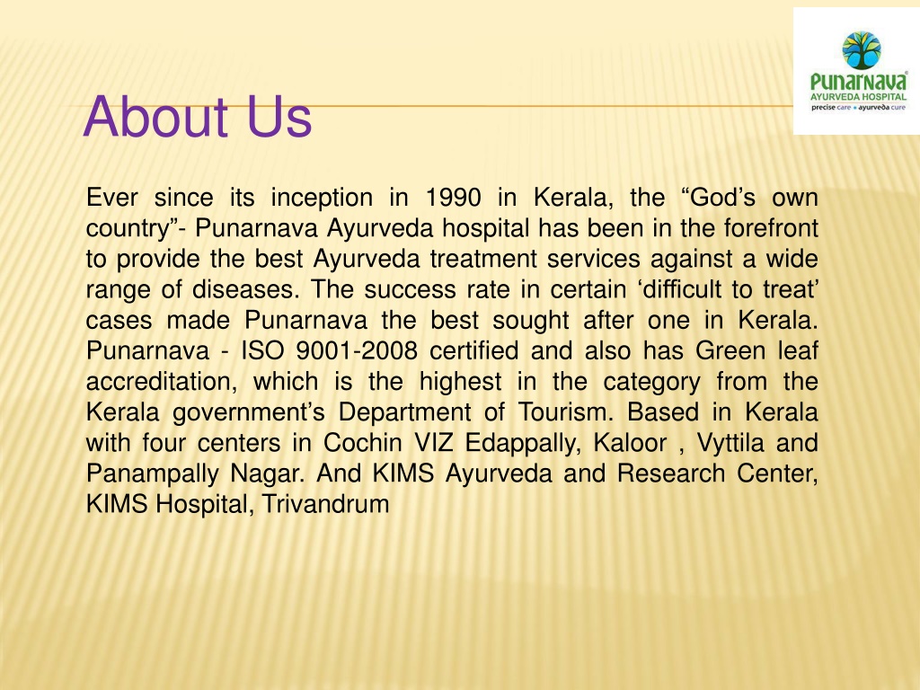 PPT - Best Ayurvedic Treatment In Kerala | Punarnava Ayurveda ...