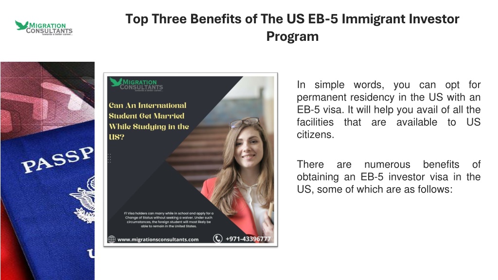 PPT - Benefits That You Can Derive From The US EB-5 Immigrant Investor ...