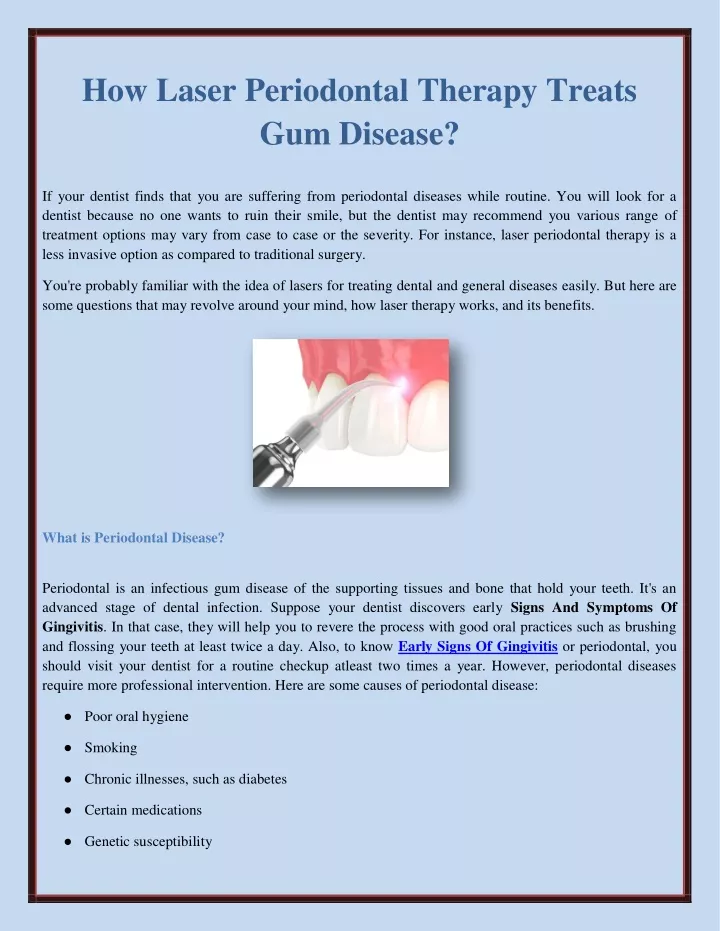 PPT - How Laser Periodontal Therapy Treats Gum Disease? PowerPoint ...