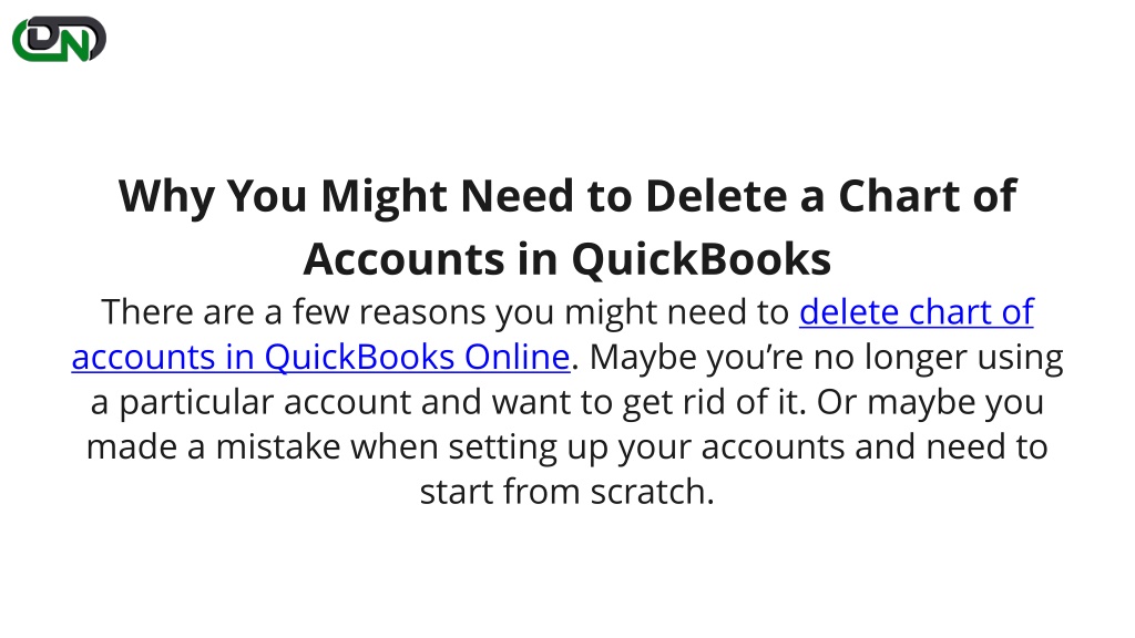 PPT - Delete Chart Of Accounts in QuickBooks PowerPoint Presentation