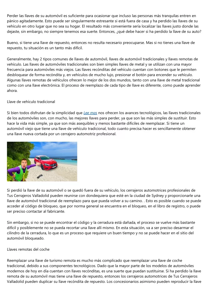 PPT Qu Hacer Si He Extraviado Las Llaves De Mi Coche Y No Tengo 