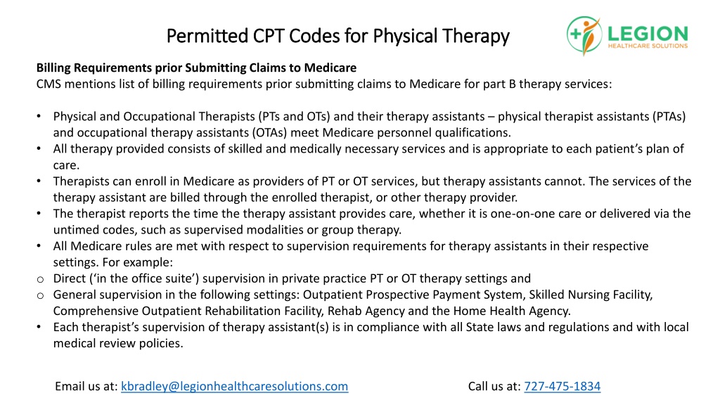 PPT - Permitted CPT Codes for Physical Therapy PowerPoint Presentation ...