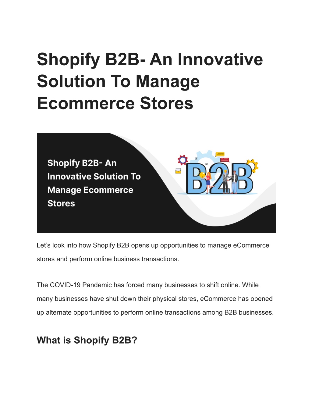 PPT - Shopify B2B- An Innovative Solution To Manage Ecommerce Stores ...