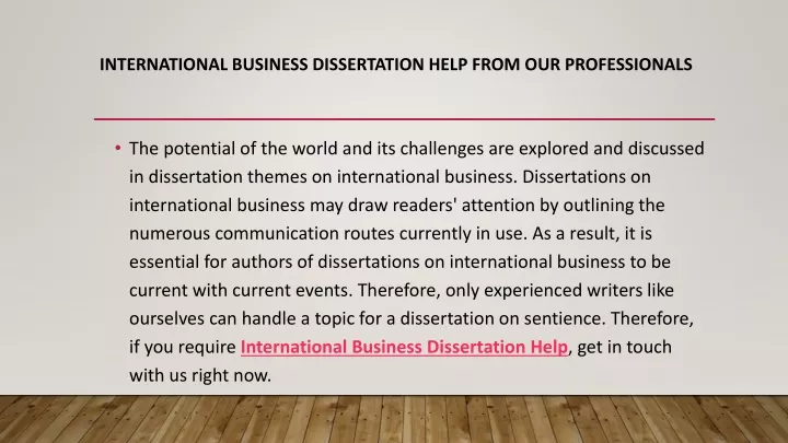 international business dissertations