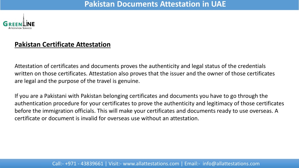 PPT - Find Solution For Pakistan Documents Attestation In UAE ...