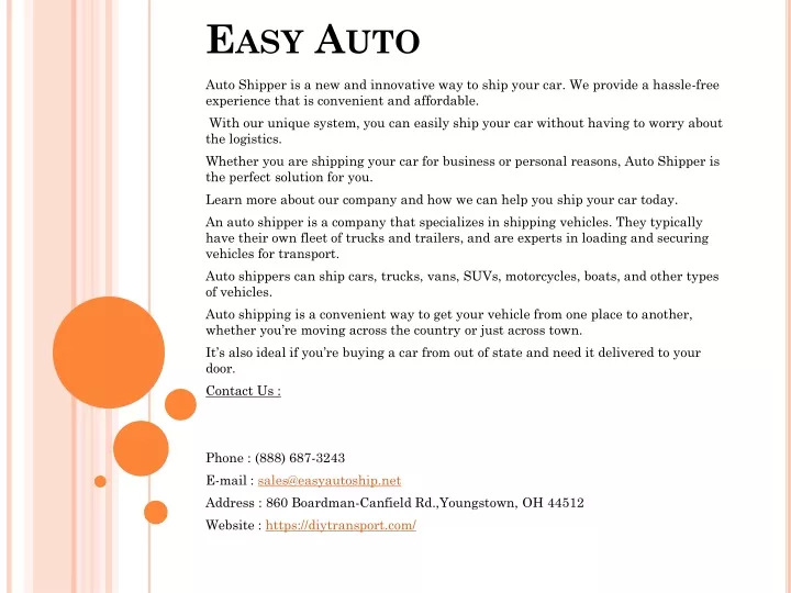 PPT Easy Auto PowerPoint Presentation, free download ID11675999