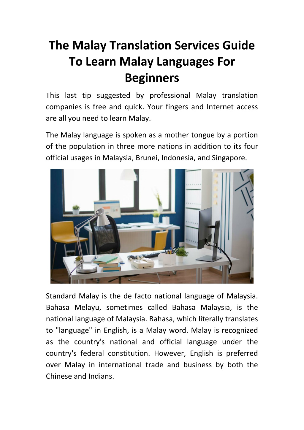 PPT - The Malay Translation Services Guide To Learn Malay Languages For ...