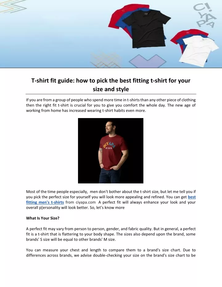 PPT - T-shirt fit guide: how to pick the best fitting t-shirt for your ...