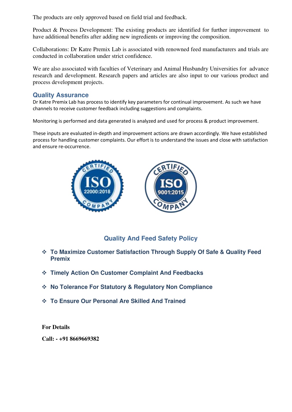 PPT Animal Feed Premix Manufacturer and Exporter by Dr Katre Premix