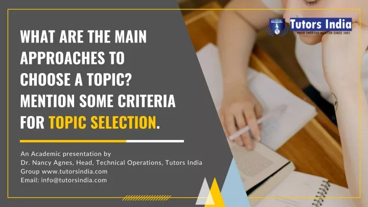 What Are The Main Approaches To Choose A Topic