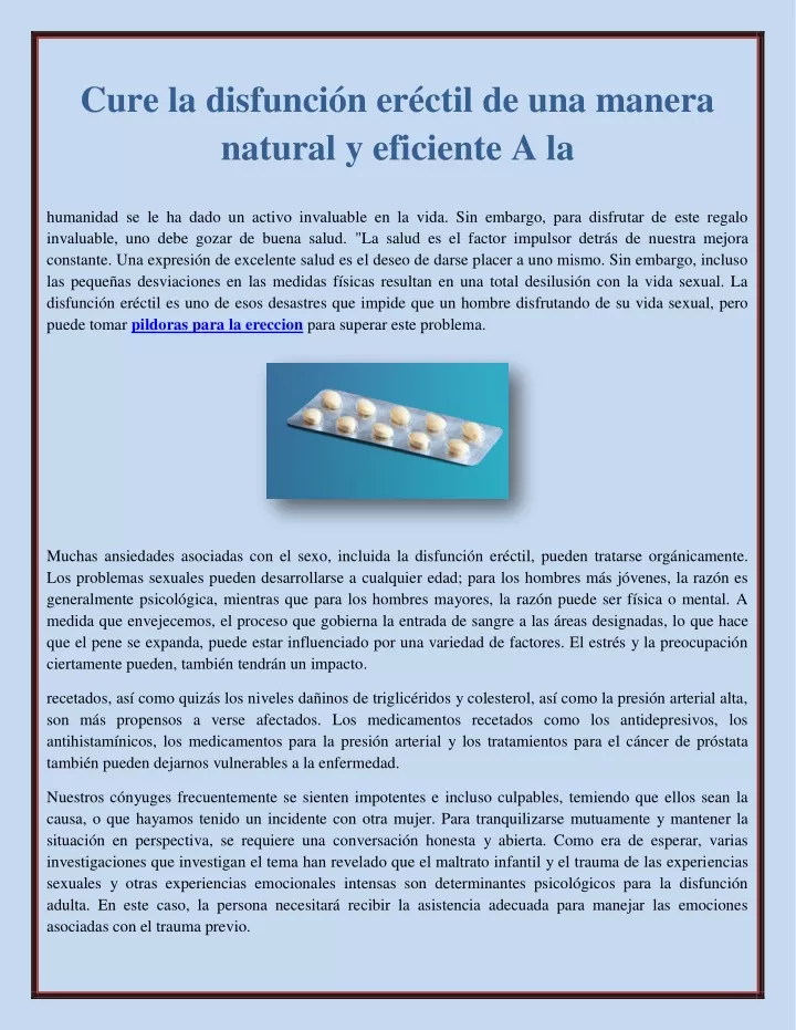 PPT Cure la disfunción eréctil de una manera natural y eficiente A la PowerPoint Presentation