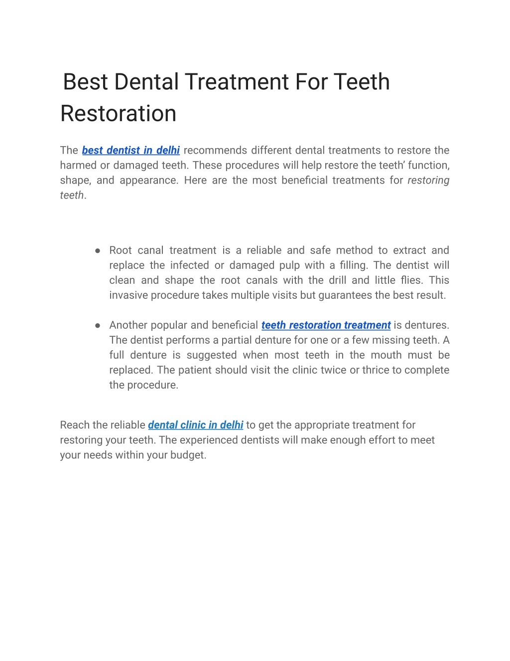 PPT - Best Dental Treatment For Restoring The Teeth PowerPoint ...