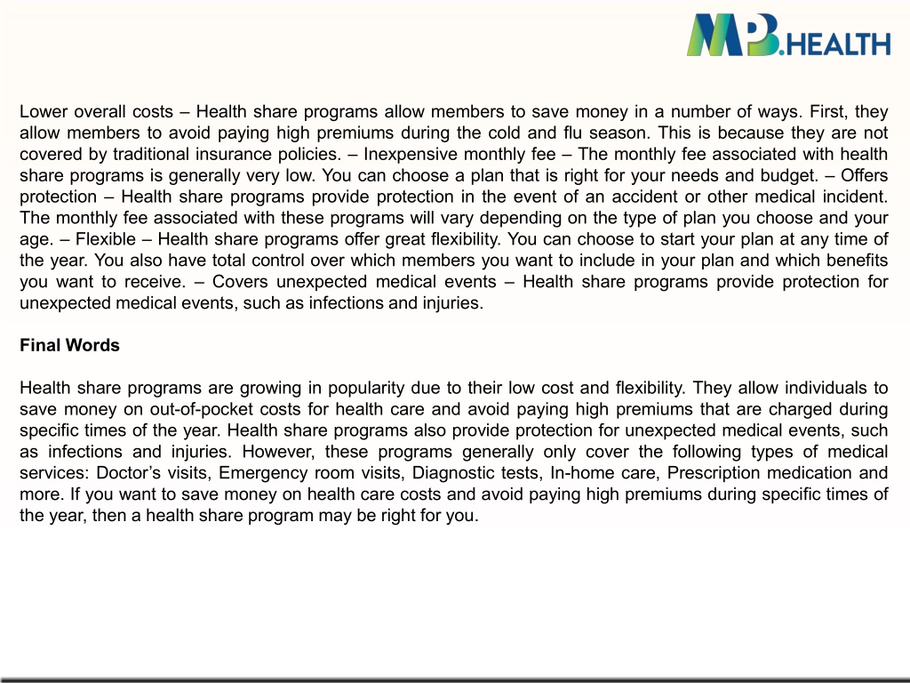 PPT The Ultimate Guide to Medical Health Share Plans PowerPoint