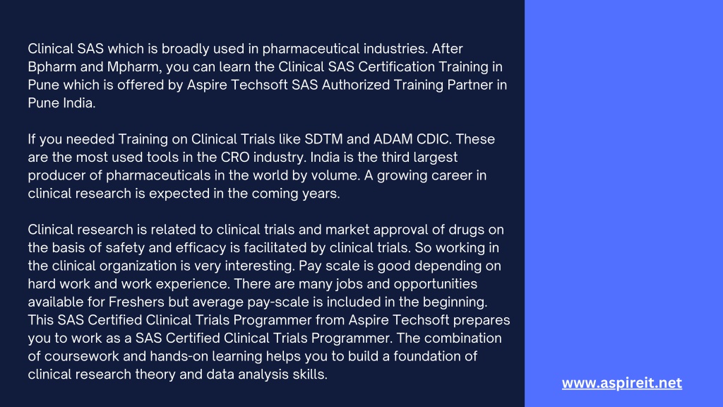 PPT Clinical SAS Certification Guide Aspire Techsoft PowerPoint