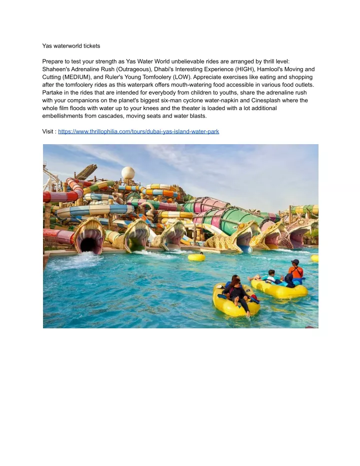 PPT Yas waterworld tickets PowerPoint Presentation, free download