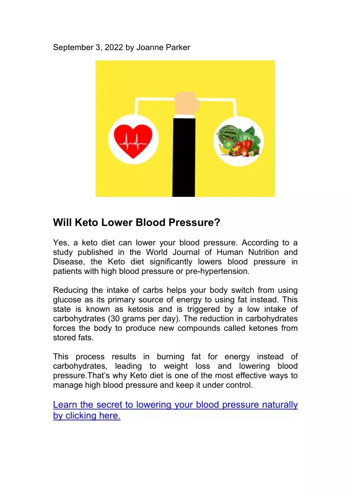 PPT Will Keto Lower Blood Pressure PowerPoint Presentation Free