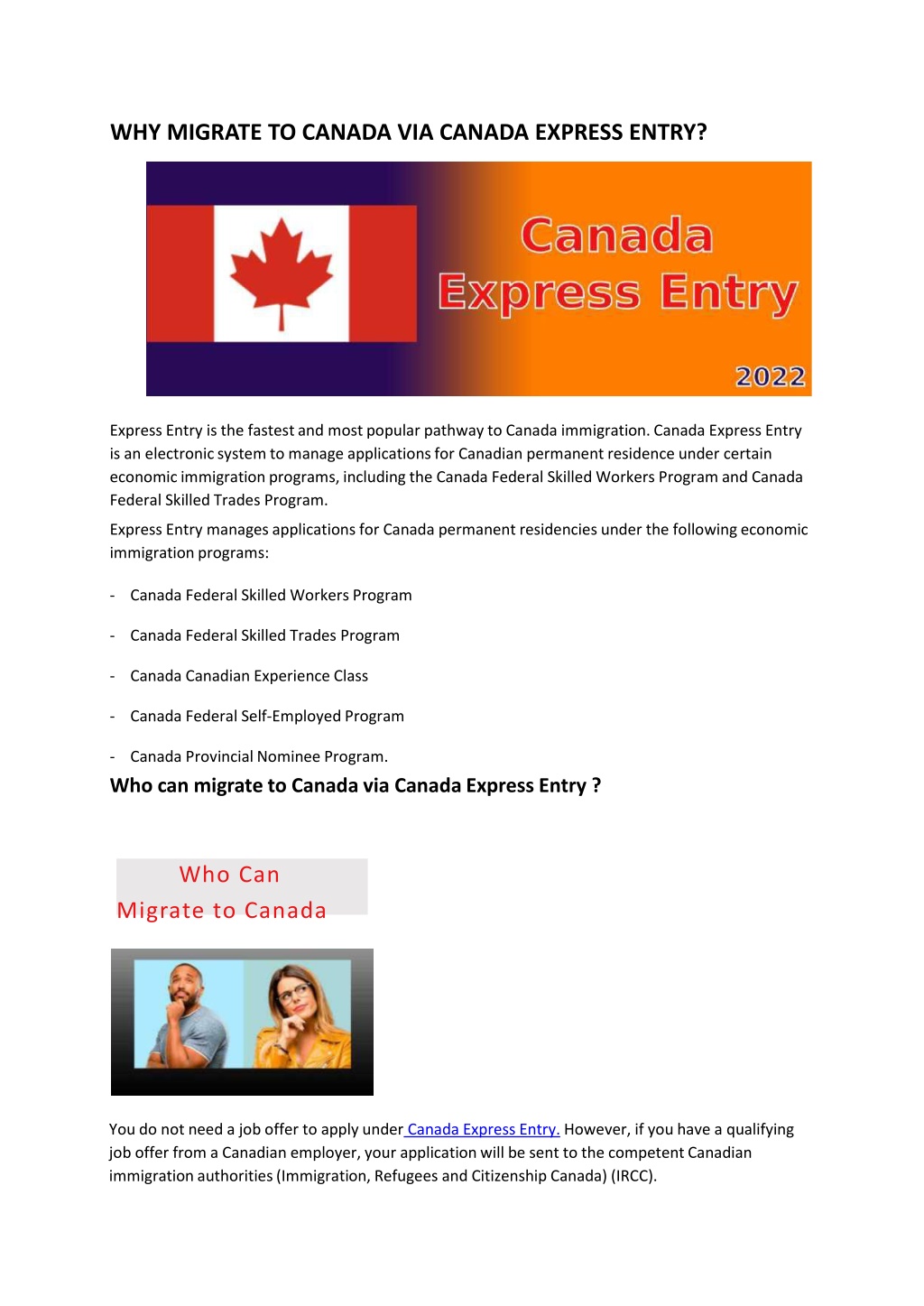 Ppt Why Migrate To Canada Via Canada Express Entry Powerpoint