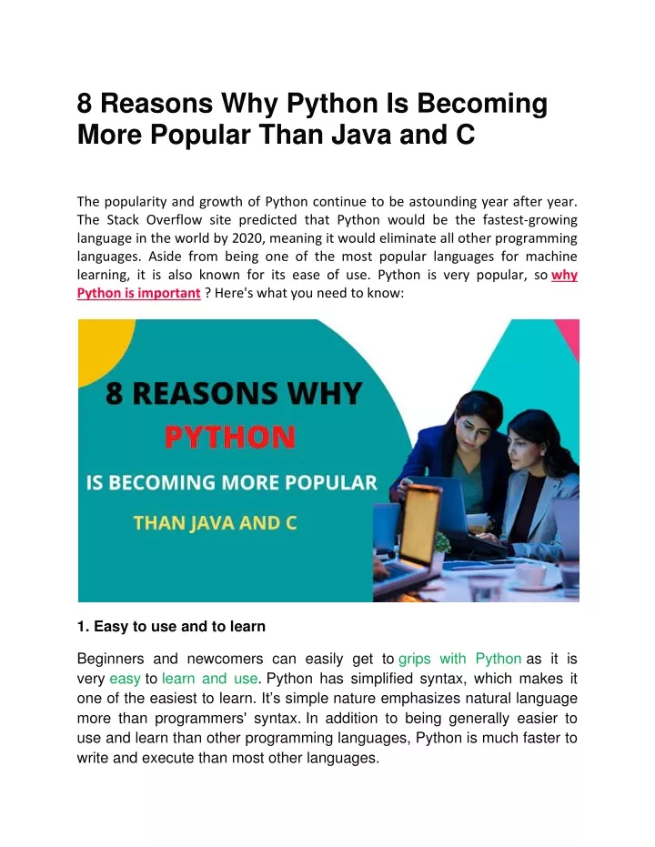 Ppt why python is important powerpoint presentation free download 