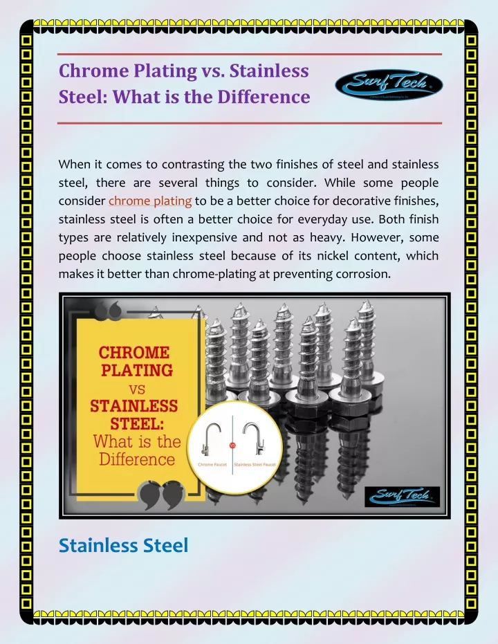 PPT Chrome Plating vs Stainless Steel What is the Difference