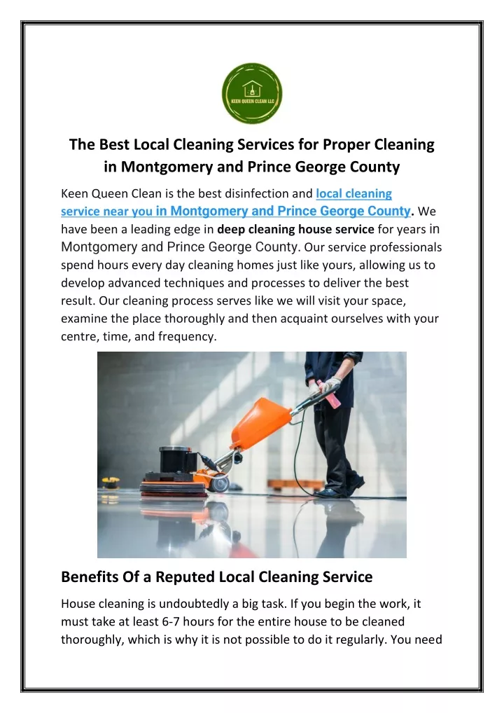 Ppt The Best Local Cleaning Services For Proper Cleaning In