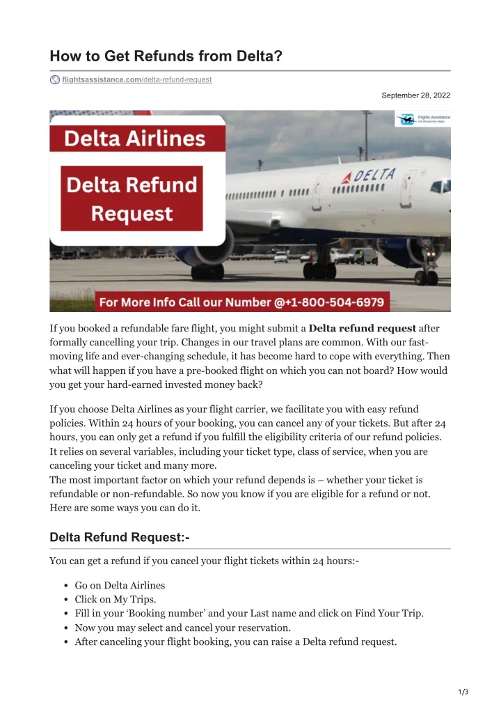 PPT - Flightsassistance.com-How To Get Refunds From Delta PowerPoint ...