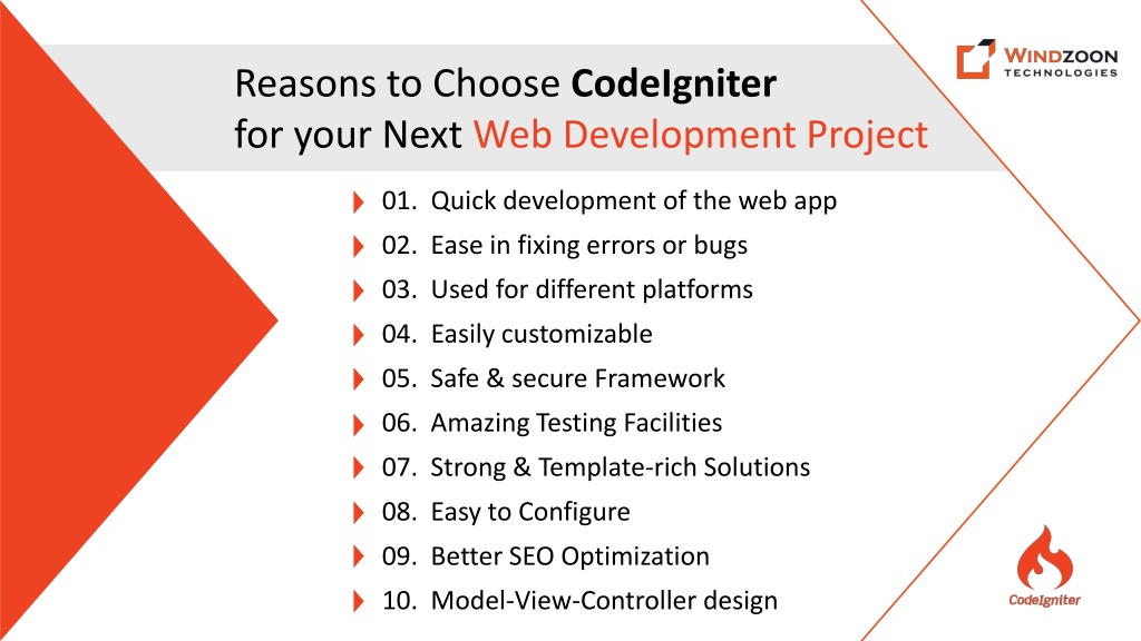 Ppt Why Codeigniter Framework Is The Perfect Choice For Web Application Development 4326