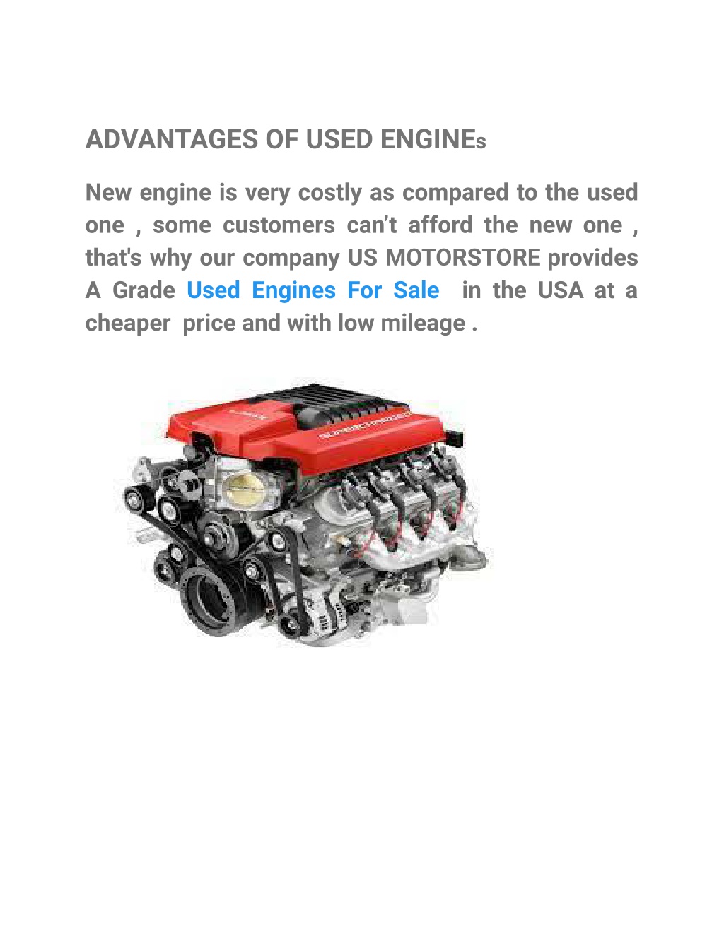 Use Engine PPT - Used Engine For Sale In USA PowerPoint Presentation, free ...