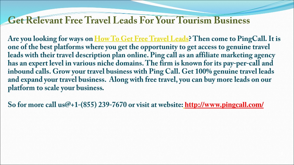 get free travel leads