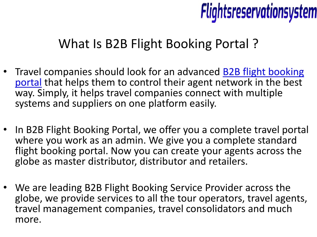 PPT - B2B Flight Booking Portal PowerPoint Presentation, Free Download ...