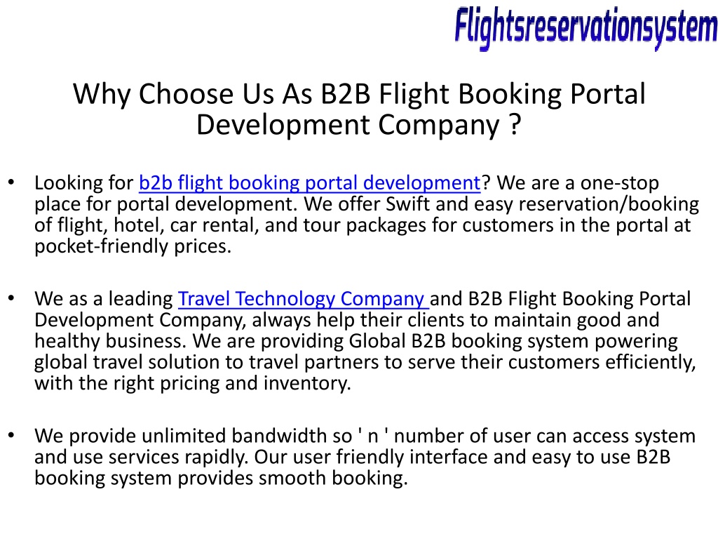 PPT - B2B Flight Booking Portal PowerPoint Presentation, Free Download ...