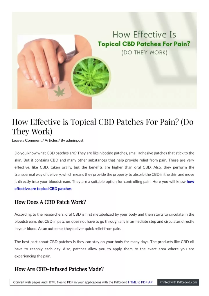 PPT how_effective_is_topical_cbd_patches PowerPoint Presentation