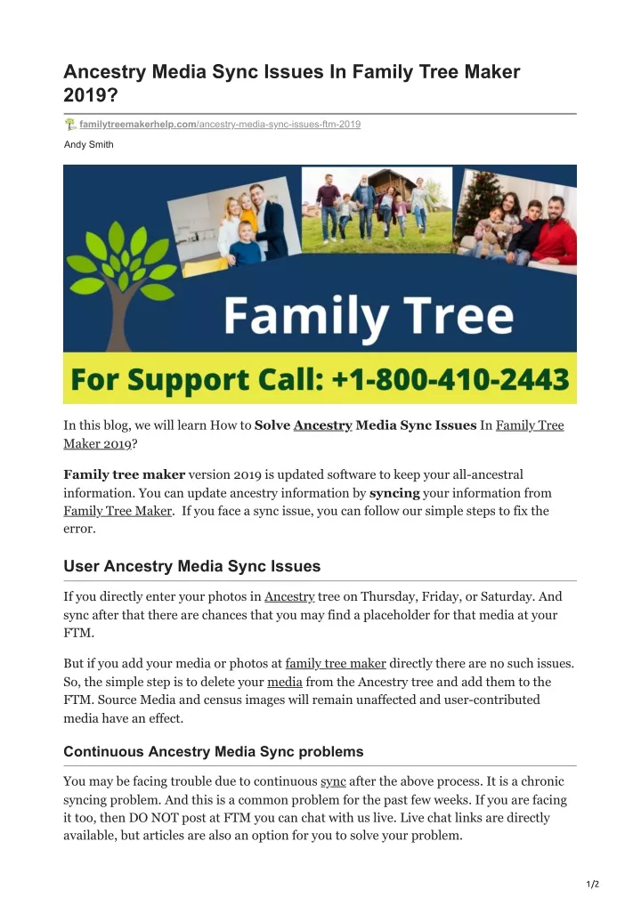 PPT Ancestry Media Sync Issues In Family Tree Maker 2019 PowerPoint