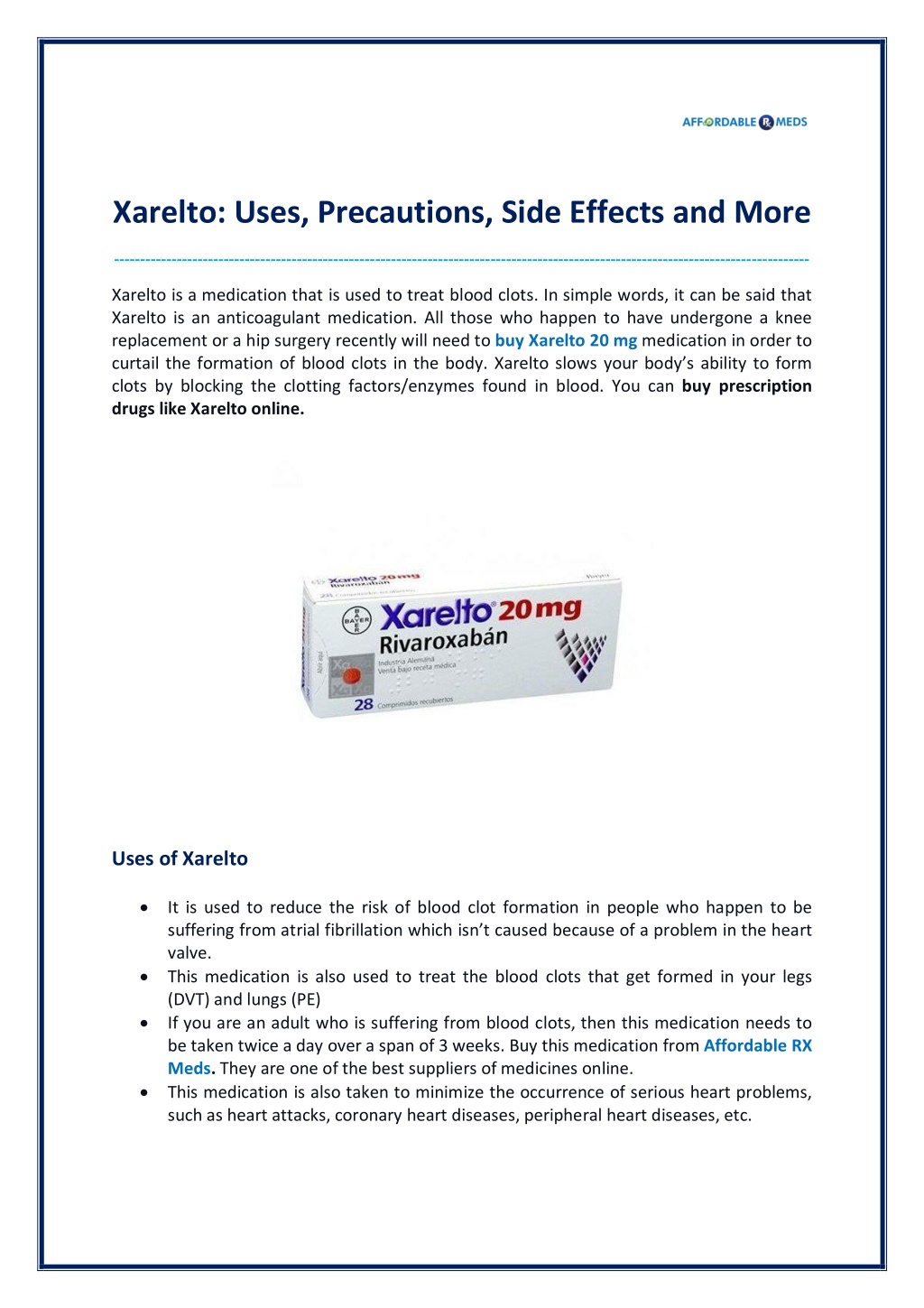 PPT Xarelto Uses, Precautions, Side Effects and More PowerPoint